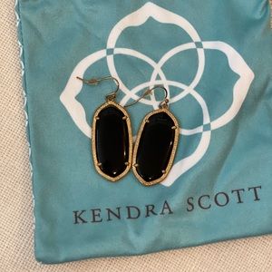 Kendra Scott black and gold earrings